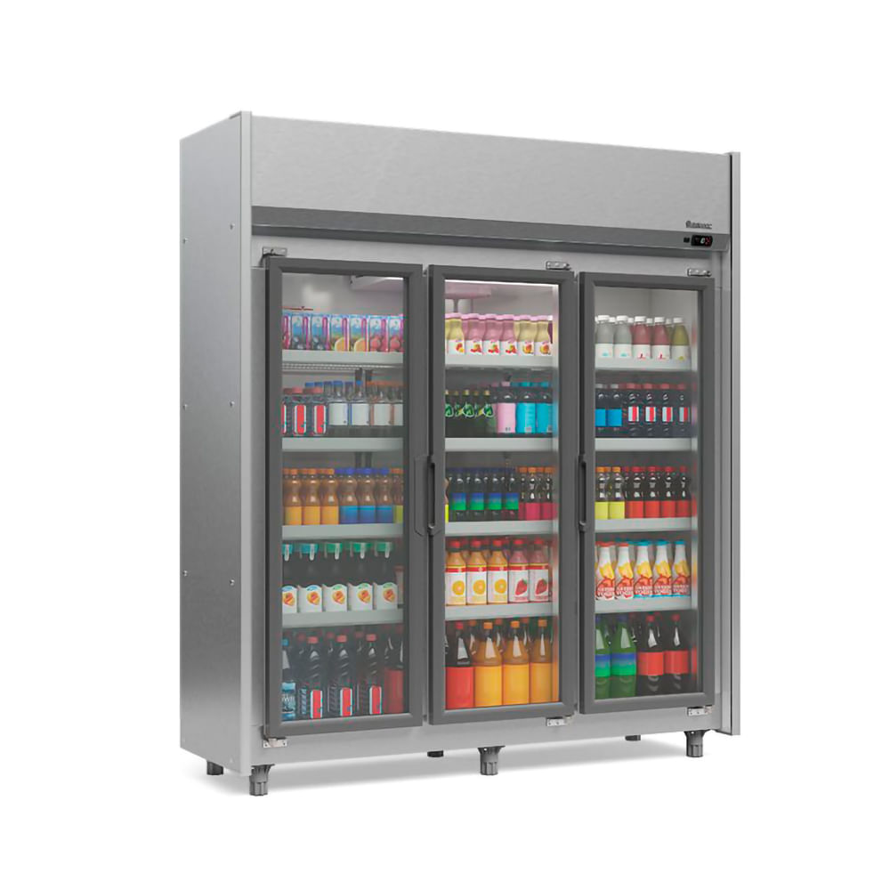 Refrigerador Vertical Auto Serviço 1200 litros Tipo Inox com Led Frost