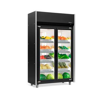 Refrigerador-Vertical-GEAS-2-portas-preto-Hortifruti-Gelopar
