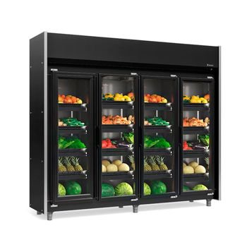Refrigerador-Vertical-GEAS--ALL-BLACK-Hortifruti-4-Portas-Gelopar
