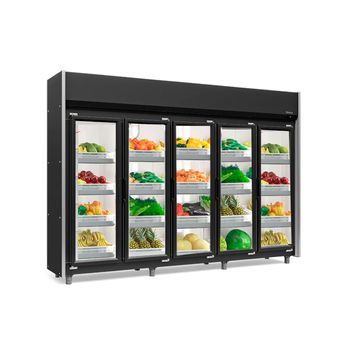 Refrigerador-Vertical-GEAS-5-portas-preto-Hortifruti-Gelopar
