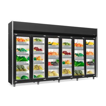 Refrigerador-Vertical-GEAS-6-portas-preto-Hortifruti-Gelopar