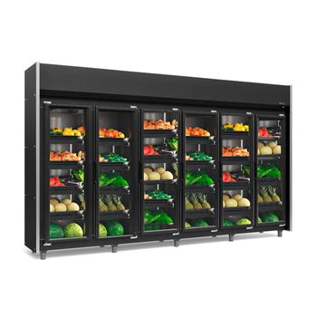 Refrigerador-Vertical-GEAS--ALL-BLACK-Hortifruti-6-Portas-Gelopar