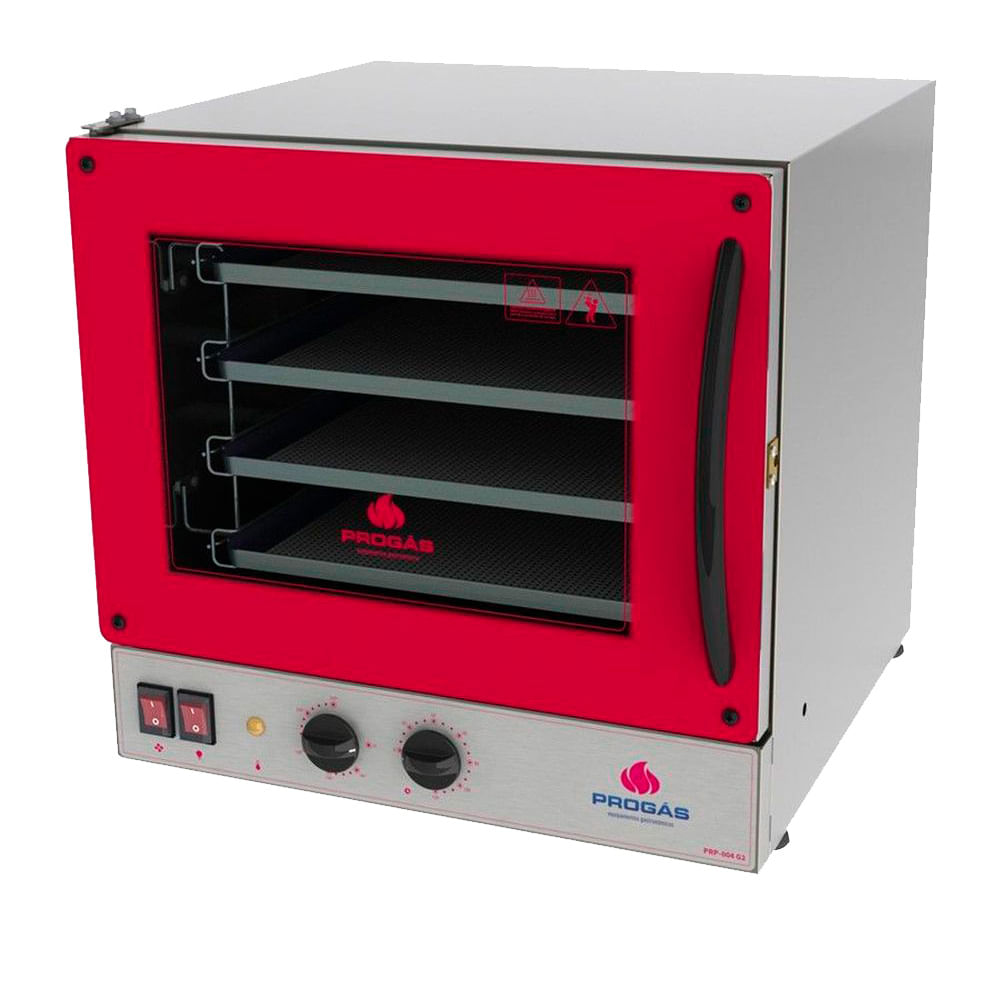 Forno Turbo Elétrico PRP004 G2 Fast Oven Vermelho 56 Litros 4 Esteiras