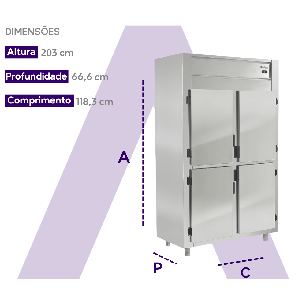 Refrigerador Comercial Inox 4 Portas 700L RF-064E Frilux
