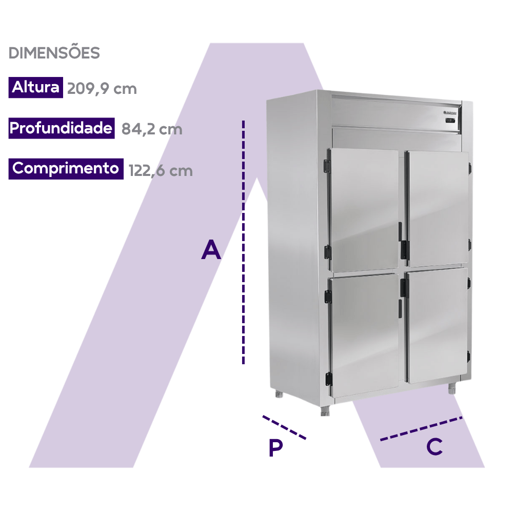 Freezer Vertical 578L -18°C a -22°C GPF-57 Preto Gelopar